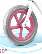 Nukido Bicicleta fara pedale pentru copii 87x39x54 cm roti EVA Light Flee Roz-Alb