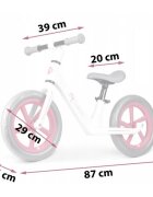 Nukido Bicicleta fara pedale pentru copii 87x39x54 cm roti EVA Light Flee Roz-Alb