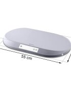 Nukido Cantar electronic pentru copii Grey cu unitati de masura multiple ecran LCD capacitate maxima 40 kg functie Hold indicator baterie descarcata Banda de masurare incorporata dimensiune 55x42x5 cm