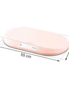 Nukido Cantar electronic pentru copii Pink cu unitati de masura multiple ecran LCD capacitate maxima 40 kg functie Hold indicator baterie descarcata Banda de masurare incorporata dimensiune 55x42x5 cm