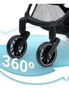Nukido Carucior cu pliere compacta pentru copii cu suspensiispatar reglabilbara de protectie detasabilacapotina cu protectie UVhusa de transporthusa picioare si husa ploaiedimensiuni compatibile avion Paseo Gri deschis