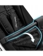 Nukido Carucior cu pliere compacta pentru copii cu suspensiispatar reglabilbara de protectie detasabilacapotina cu protectie UVhusa de transporthusa picioare si husa ploaiedimensiuni compatibile avion Paseo Negru