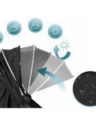 Nukido Carucior cu pliere compacta pentru copii cu suspensiispatar reglabilbara de protectie detasabilacapotina cu protectie UVhusa de transporthusa picioare si husa ploaiedimensiuni compatibile avion Paseo Negru