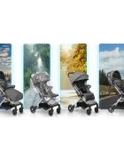 Nukido Carucior sport pentru copii Paseo Gri cu suspensii spatar reglabil pliere compacta potrivit pentru avion