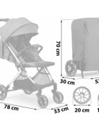 Nukido Carucior sport pentru copii Paseo Gri cu suspensii spatar reglabil pliere compacta potrivit pentru avion