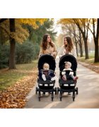 Nukido Carucior sport pentru copii Paseo Negru cu Auriu suspensii spatar reglabil pliere compacta potrivit pentru avion