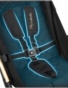 Nukido Carucior sport pentru copii Paseo Negru cu Auriu suspensii spatar reglabil pliere compacta potrivit pentru avion