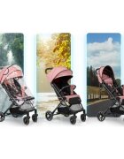 Nukido Carucior sport pentru copii Paseo Roz cu suspensii spatar reglabil pliere compacta potrivit pentru avion