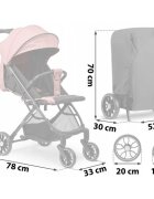 Nukido Carucior sport pentru copii Paseo Roz cu suspensii spatar reglabil pliere compacta potrivit pentru avion
