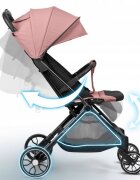Nukido Carucior sport pentru copii Paseo Roz cu suspensii spatar reglabil pliere compacta potrivit pentru avion