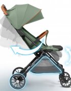 Nukido Carucior sport pentru copii Paseo Verde cu suspensii spatar reglabil pliere compacta potrivit pentru avion