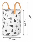 Nukido Cos din bumbac 35x45 cm pentru depozitarea hainelorjucariilor Alb