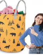 Nukido Cos din bumbac 35x45 cm pentru depozitarea hainelorjucariilor Galben
