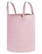 Nukido Cos mare pentru depozitare jucariihaine Roz pudra 35x60cm Capacitate mare Manere rezistente Tesatura din bumbac
