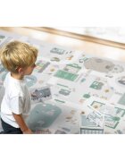 Nukido Covor puzzle multifunctional pentru copii Town 105x105x1 cm din spuma EVA inodora 9 piese cu doua fete izoleaza perfect de solmaterial anti-alunecarepiese cu functie de pioni
