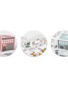 Nukido Covor puzzle multifunctional pentru copii Town 105x105x1 cm din spuma EVA inodora 9 piese cu doua fete izoleaza perfect de solmaterial anti-alunecarepiese cu functie de pioni