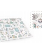 Nukido Covor puzzle multifunctional pentru copii Town 105x105x1 cm din spuma EVA inodora 9 piese cu doua fete izoleaza perfect de solmaterial anti-alunecarepiese cu functie de pioni