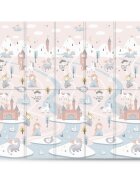 Nukido Covoras de joaca pentru copii 200x180x1 cm Castelul printesei Gripliabil din spuma XPE inodor cu doua fete