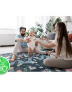 Nukido Covoras de joaca pentru copii cu doua fete Castelul printesei Gri 200x150x1cmpliabilrealizat din spuma XPE inodorain cutie de carton ce se poate colora