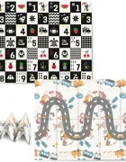 Nukido Covoras de joaca pentru copii cu doua fete Grey 200x150x1cm pliabilrealizat din spuma XPE inodorain cutie de carton ce se poate colora