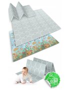 Nukido Covoras de joaca pentru copii cu doua fete pliabil realizat din spuma XPE inodora in cutie de carton ce se poate colora 200x180x1cm Ocean