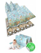 Nukido Covoras de joaca pentru copii cu doua fetepliabilrealizat din spuma XPE inodorain cutie de carton ce se poate colora 200x180x1cm Ocean-Forest