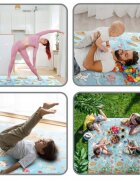 Nukido Covoras de joaca pentru copii cu doua fetepliabilrealizat din spuma XPE inodorain cutie de carton ce se poate colora 200x180x1cm Ocean-Forest
