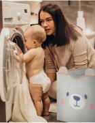 Nukido Cutie depozitare transformabila in covoras de joaca Ursulet Gri