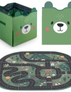 Nukido Cutie depozitare transformabila in covoras de joaca Ursulet Verde