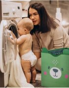 Nukido Cutie depozitare transformabila in covoras de joaca Ursulet Verde