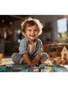 Nukido Cutie depozitare transformabila in covoras de joaca Ursulet Verde