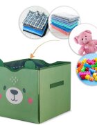 Nukido Cutie depozitare transformabila in covoras de joaca Ursulet Verde