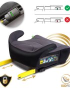 Nukido Inaltator auto copii Louis Gri 125-150 cm cu fixare isofixconectori telescopici cu sistem vizual fixare corectatapiterie de calitate superioarahusa detasabila si lavabilacotieredimensiune 32x37x22 cm