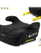 Nukido Inaltator auto copii Louis Negru 125-150 cm cu fixare isofixconectori telescopici cu sistem vizual fixare corectatapiterie de calitate superioarahusa detasabila si lavabilacotieredimensiune 32x37x22 cm