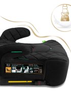 Nukido Inaltator auto copii Louis Negru 125-150 cm cu fixare isofixconectori telescopici cu sistem vizual fixare corectatapiterie de calitate superioarahusa detasabila si lavabilacotieredimensiune 32x37x22 cm