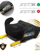 Nukido Inaltator auto copii Louis Negru 125-150 cm cu fixare isofixconectori telescopici cu sistem vizual fixare corectatapiterie de calitate superioarahusa detasabila si lavabilacotieredimensiune 32x37x22 cm