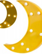 Nukido Lampa de veghe pentru camera copii Moon Galben lumini LED functionare cu baterii