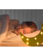 Nukido Lampa de veghe pentru camera copii Moon Galben lumini LED functionare cu baterii