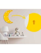 Nukido Lampa de veghe pentru camera copii Moon Galben lumini LED functionare cu baterii