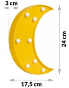 Nukido Lampa de veghe pentru camera copii Moon Galben lumini LED functionare cu baterii