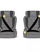 Nukido Scaun auto copii cu isofix I-SIZE 100-150 cm Louis Negrutetiera reglabila in 12 pozitiihusa detasabilaindicatori instalare centuraprotectie la impact lateral si certificare ECE R129