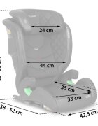Nukido Scaun auto copii cu isofix I-SIZE 100-150 cm Louis Negrutetiera reglabila in 12 pozitiihusa detasabilaindicatori instalare centuraprotectie la impact lateral si certificare ECE R129