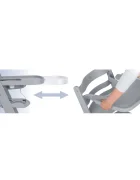 Nukido Scaun de masa 3in1 multifunctional pentru copii Timo Grey design pliabil compact cu structura din lemnrecomandat de la 6 luni pana la 12 ani pernuta inclusa tava detasabila inaltime reglabila