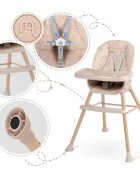 Nukido Scaun de masa multifunctional 3in1 cu utilizare versatilamasuta reglabila si detasabilahusa impermeabilacenturi de siguranta si suport picioare Tilo Bej