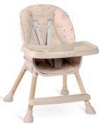 Nukido Scaun de masa multifunctional 3in1 cu utilizare versatilamasuta reglabila si detasabilahusa impermeabilacenturi de siguranta si suport picioare Tilo Bej