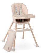 Nukido Scaun de masa multifunctional 3in1 cu utilizare versatilamasuta reglabila si detasabilahusa impermeabilacenturi de siguranta si suport picioare Tilo Bej