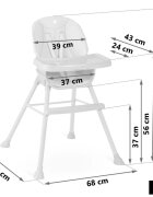 Nukido Scaun de masa multifunctional 3in1 cu utilizare versatilamasuta reglabila si detasabilahusa impermeabilacenturi de siguranta si suport picioare Tilo Bej