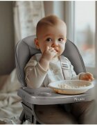 Nukido Scaun de masa multifunctional 3in1 cu utilizare versatilamasuta reglabila si detasabilahusa impermeabilacenturi de siguranta si suport picioare Tilo Gri