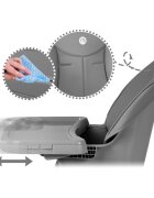 Nukido Scaun de masa multifunctional 3in1 cu utilizare versatilamasuta reglabila si detasabilahusa impermeabilacenturi de siguranta si suport picioare Tilo Gri