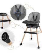 Nukido Scaun de masa multifunctional 3in1 cu utilizare versatilamasuta reglabila si detasabilahusa impermeabilacenturi de siguranta si suport picioare Tilo GriNegru